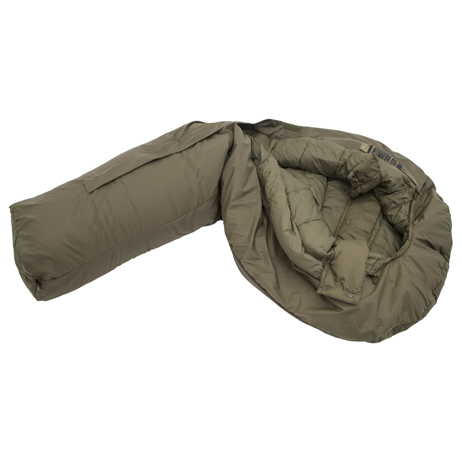 a sleeping bag on a white background