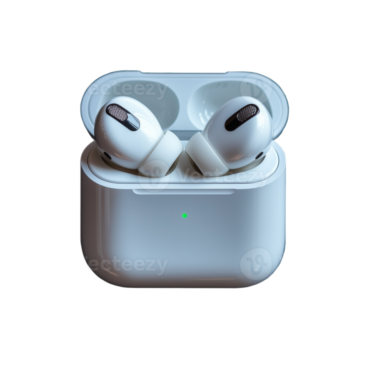 the apple airpods is shown on a white background