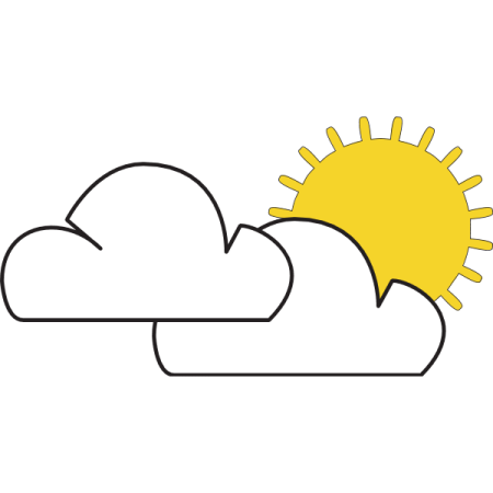 a drawing of a sun and clouds