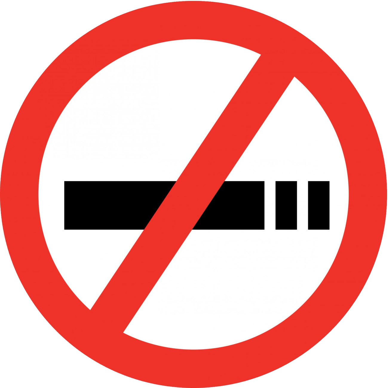 a no smoking sign on a white background