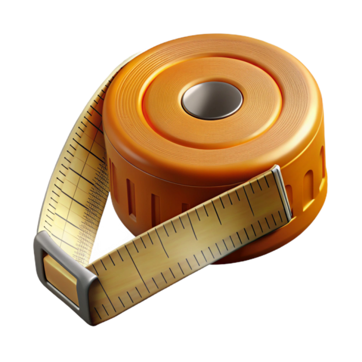 a tape with a measuring ruler on it