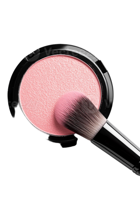 a pink blush blusher with a brush