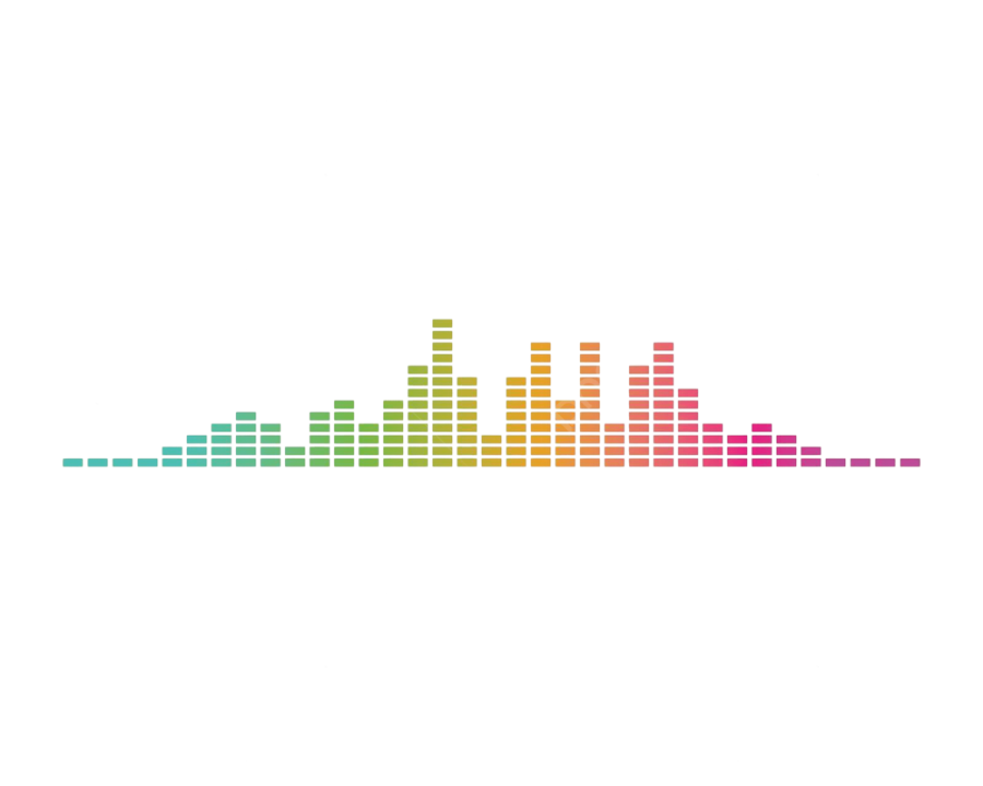 A rainbow colored equal icon