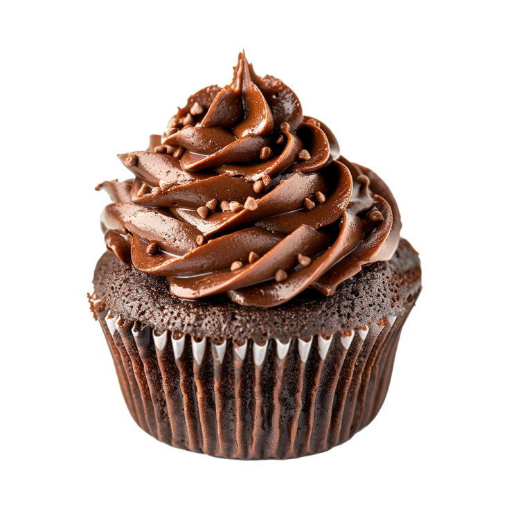 a cupcake with chocolate frosting on top