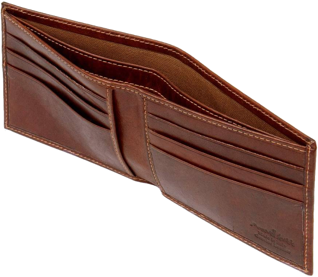a brown leather wallet