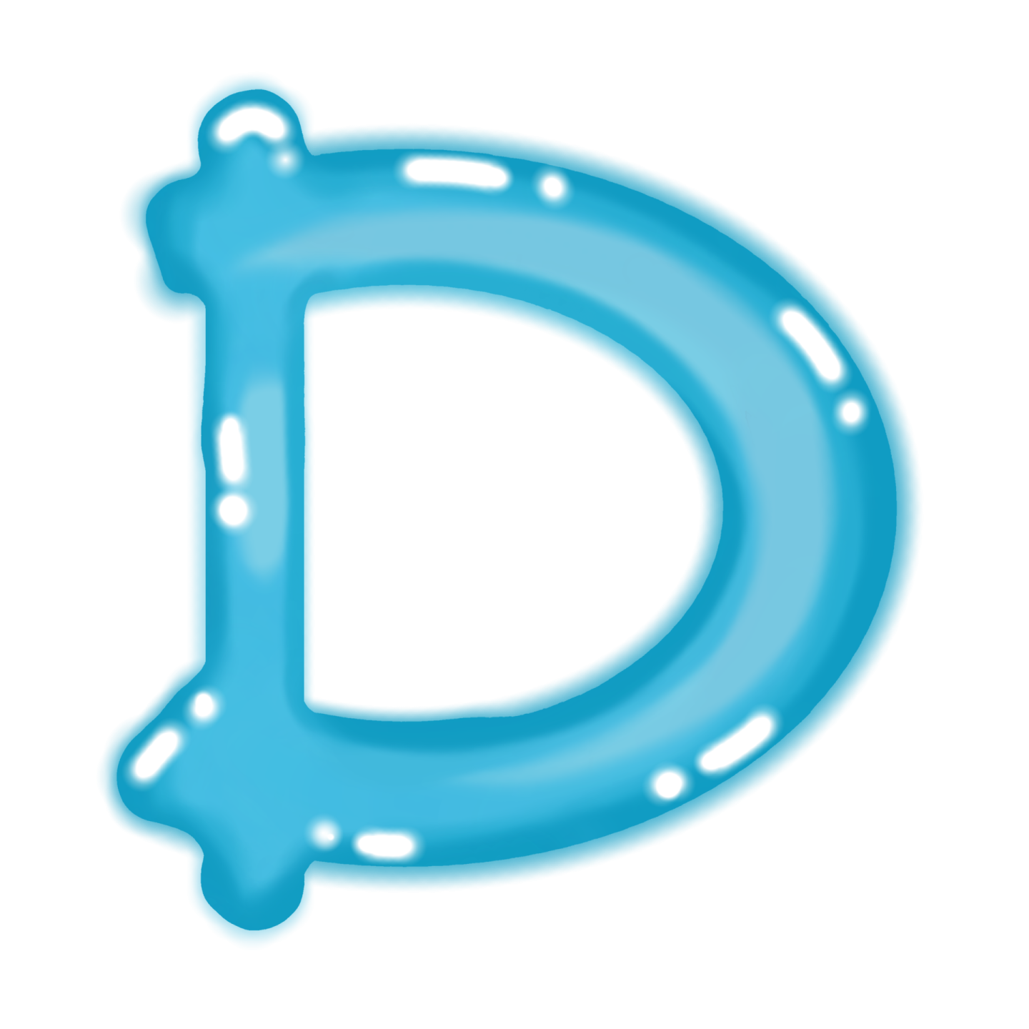 a blue balloon letter d