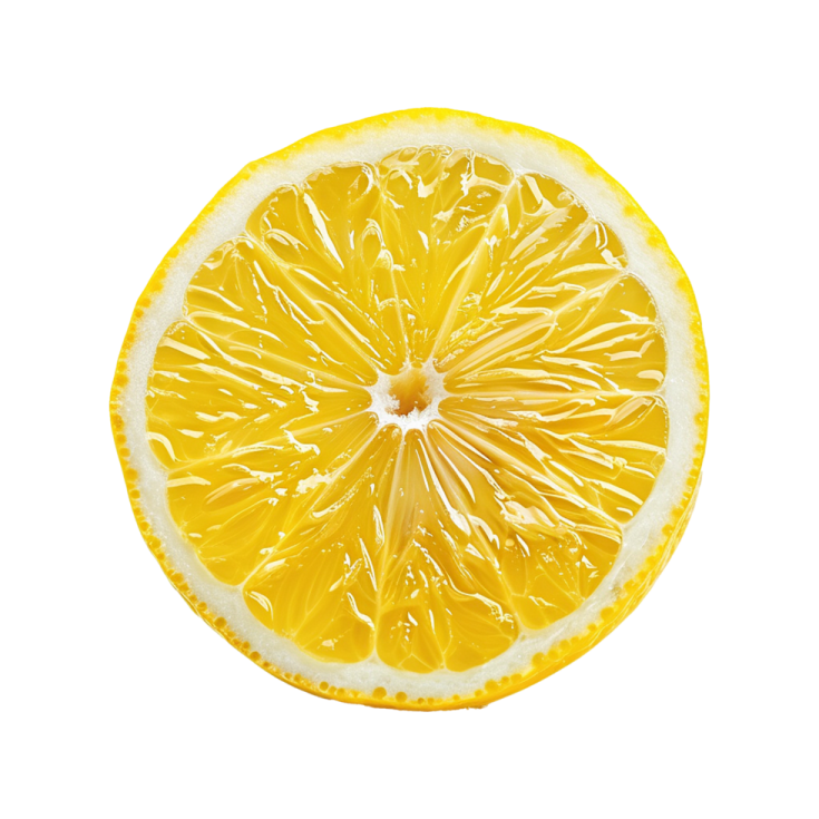 a slice of lemon on a white background