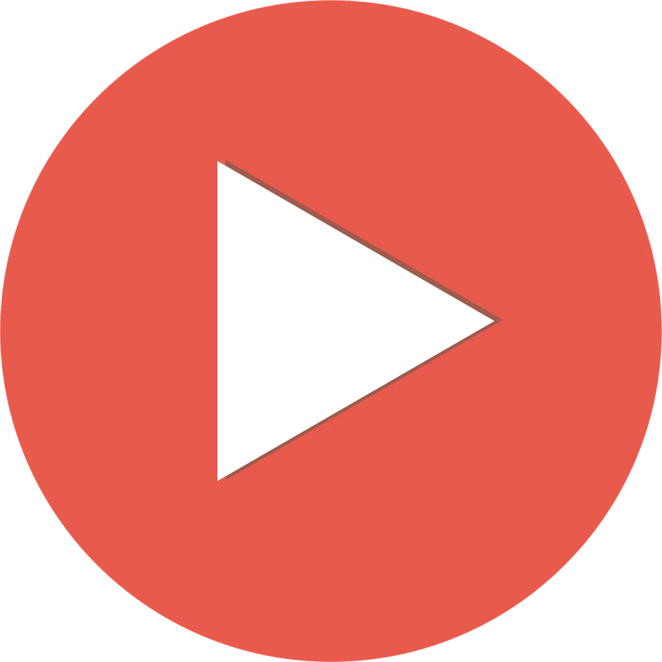 a red play button with a white arrow