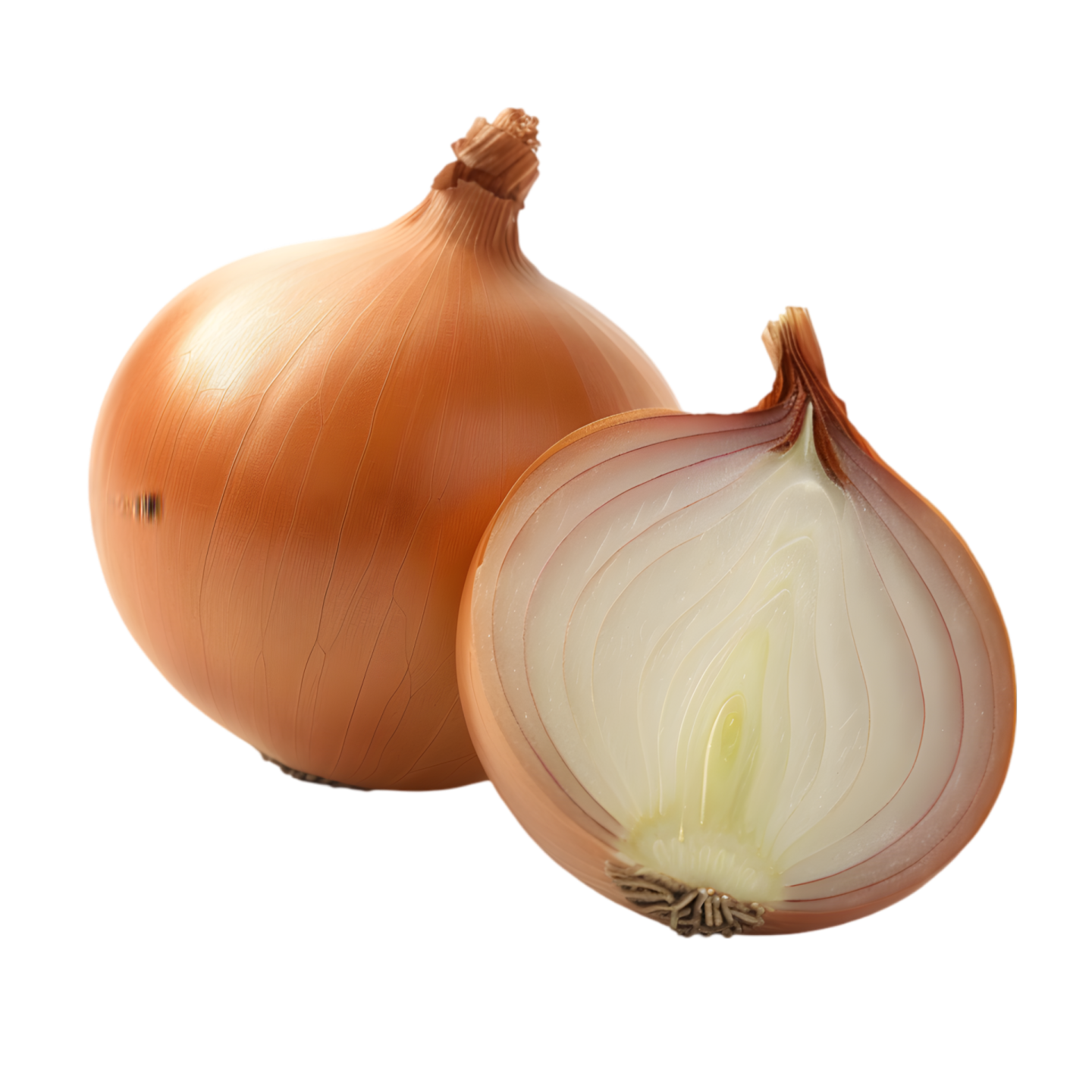 a onion and an onion on a white background