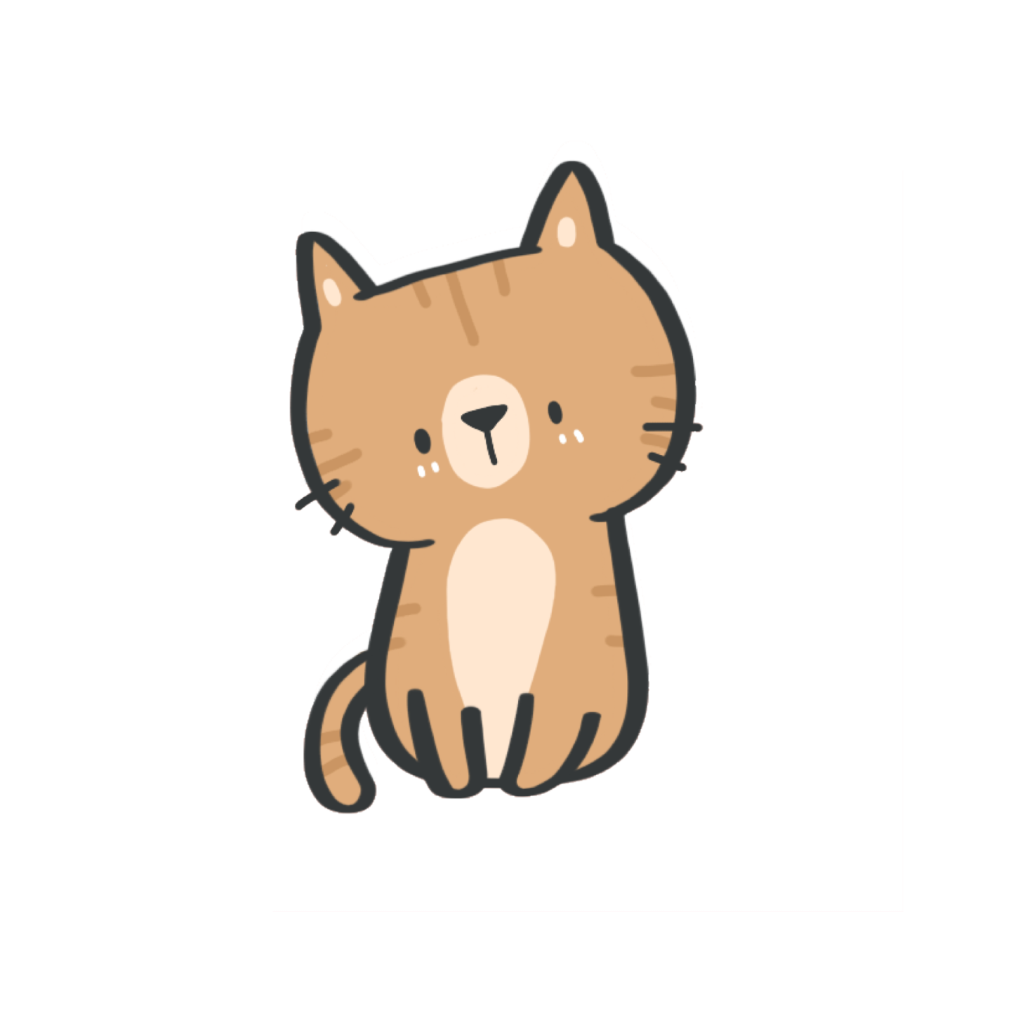 a brown cat sitting down with its eyes closed