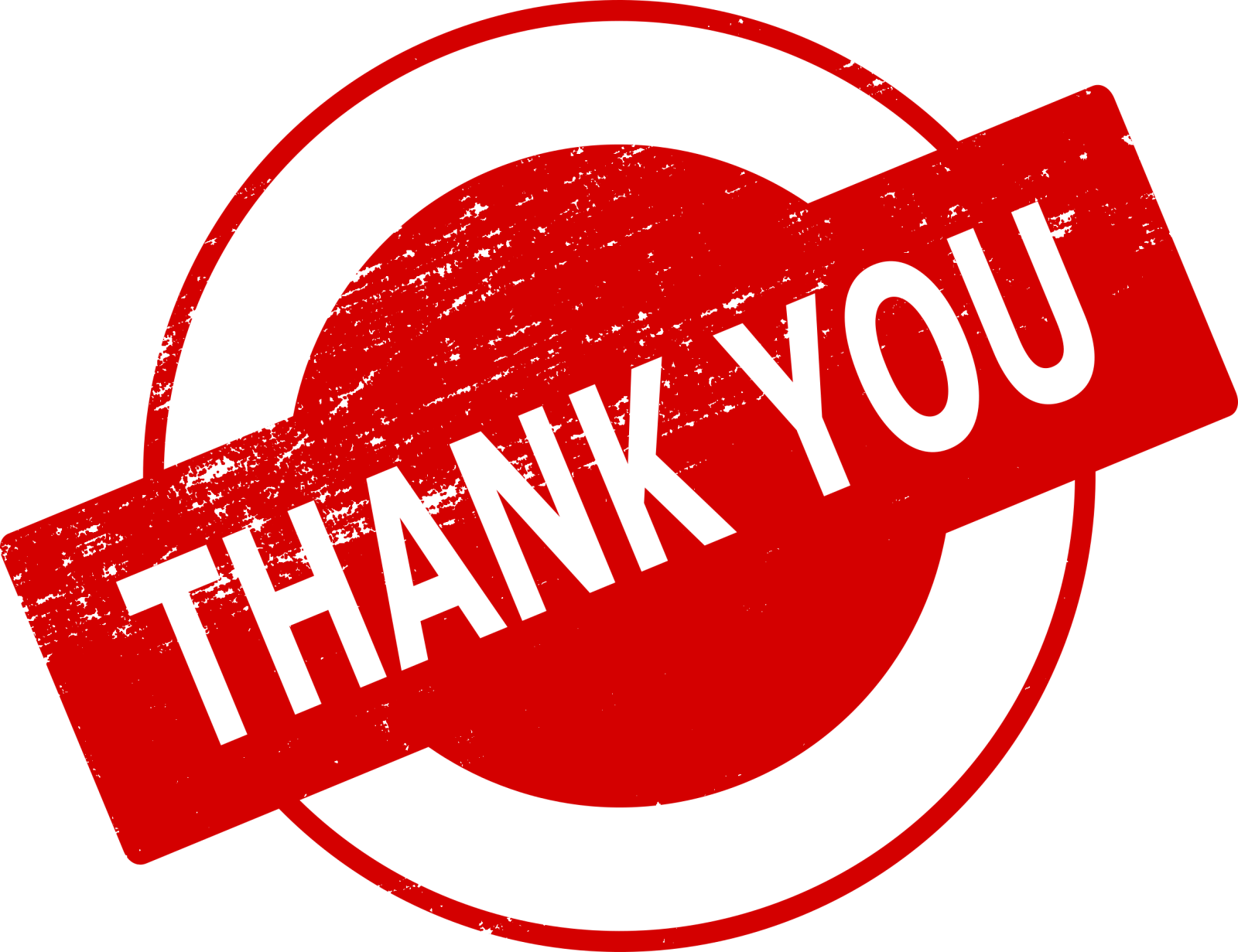 a red thank stamp with the words thank