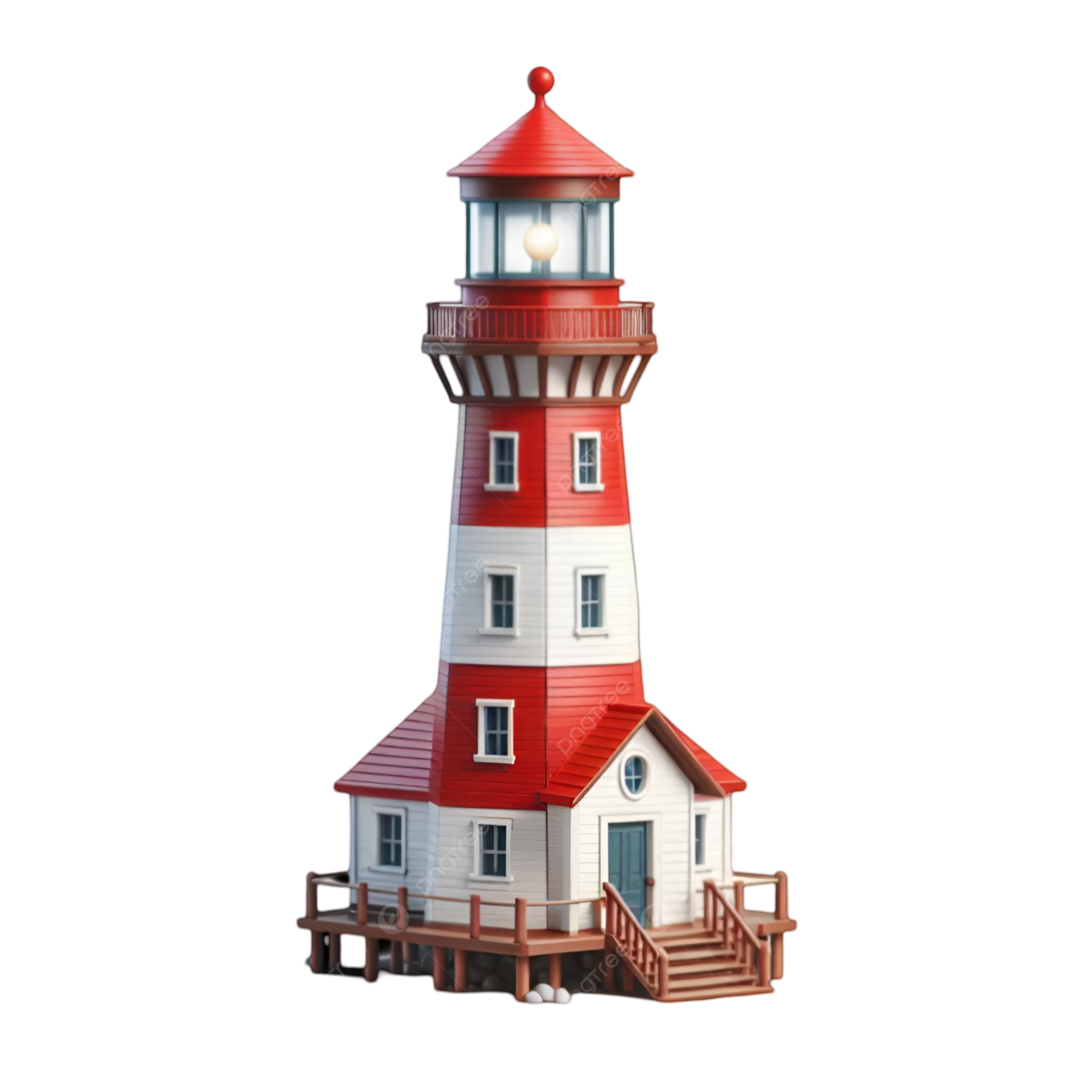 a model of a lighthouse on a white background