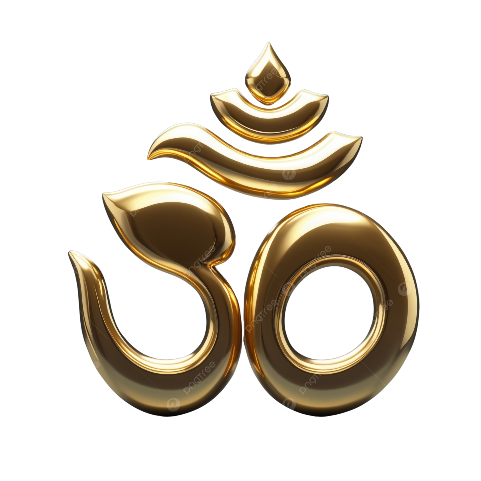 a golden oma symbol on white background