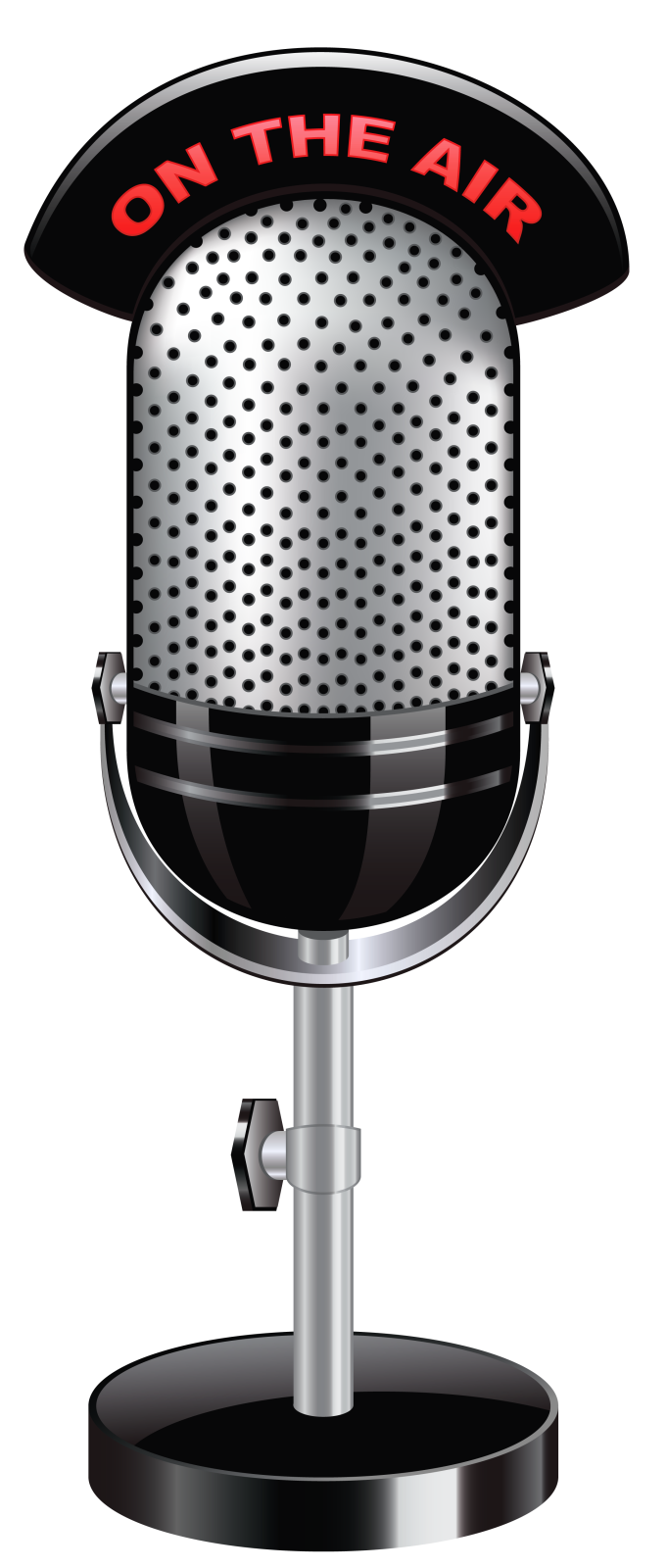 a microphone with the words on it