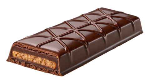 a chocolate bar on a white background