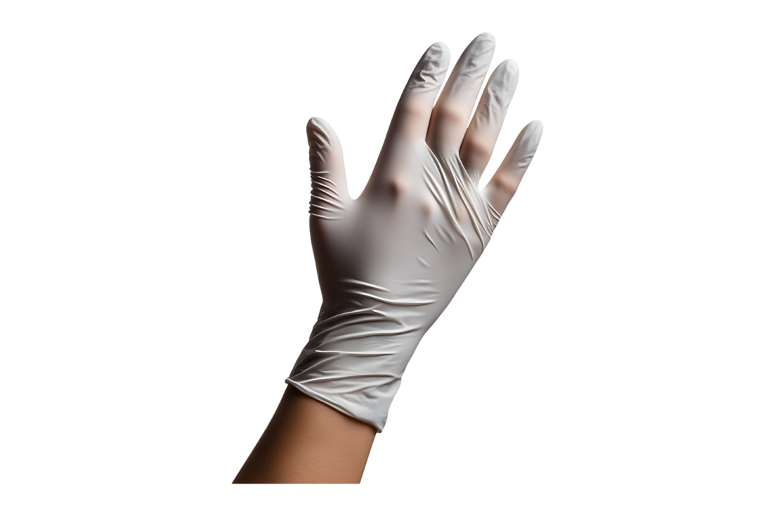 a pair of white gloves on a white background
