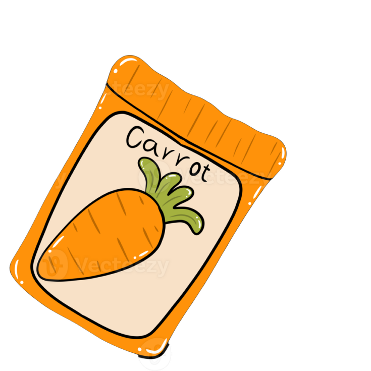 a jar of carrots on a white background