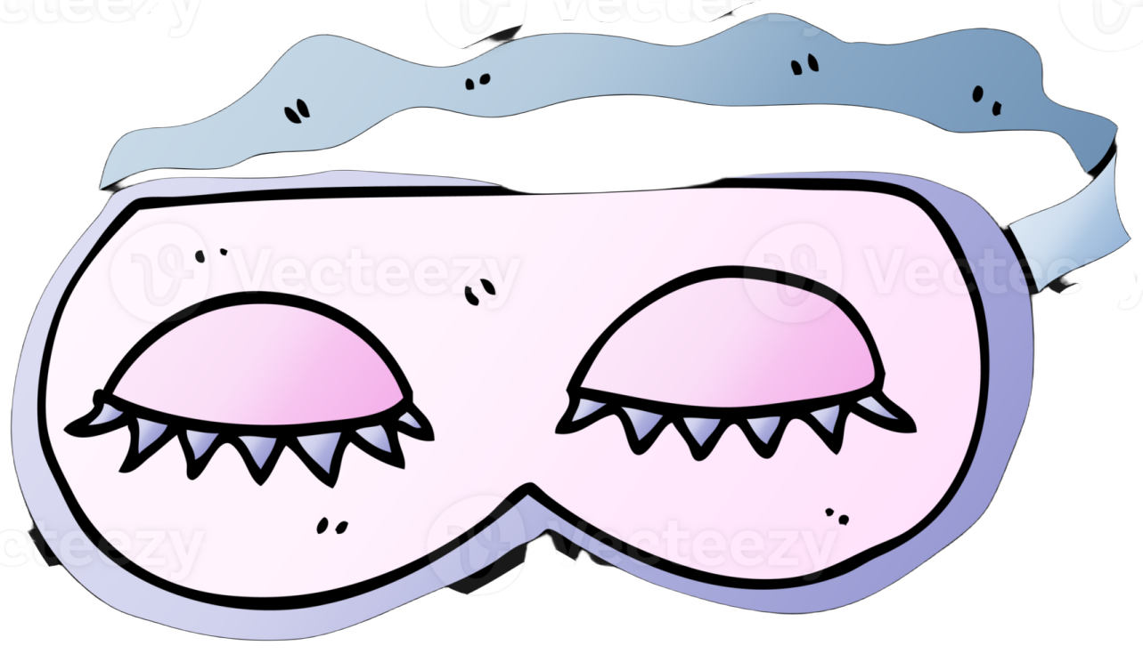 a sleeping mask with eyes closed