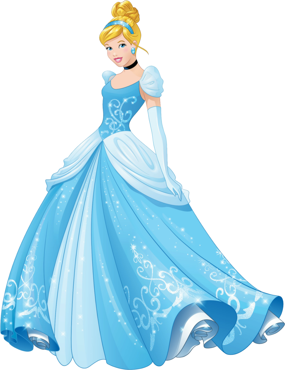 the princess in her blue dress