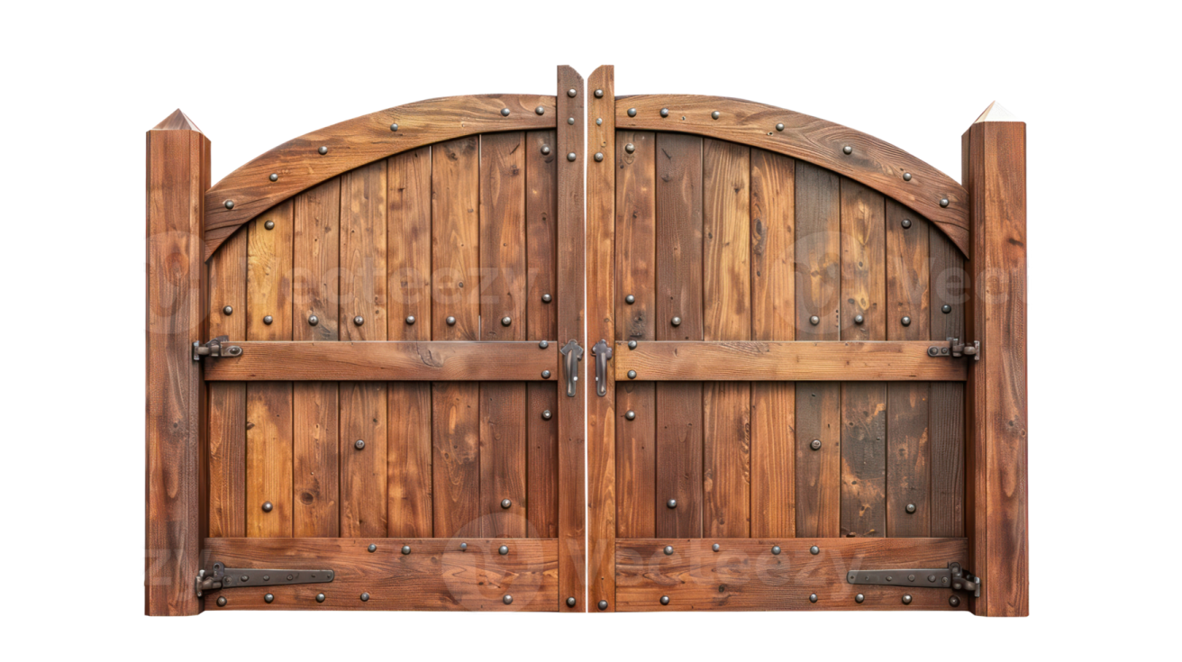 a close up view of a wooden gate