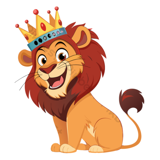 a lion with a crown on his head