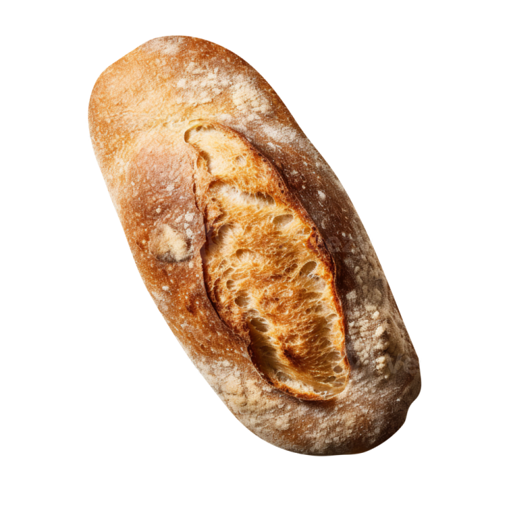 a loaf of bread on a white background