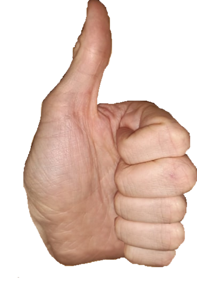 a hand giving the thumbs sign