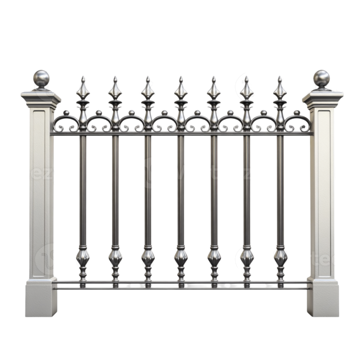 a 3d model of an iron fence