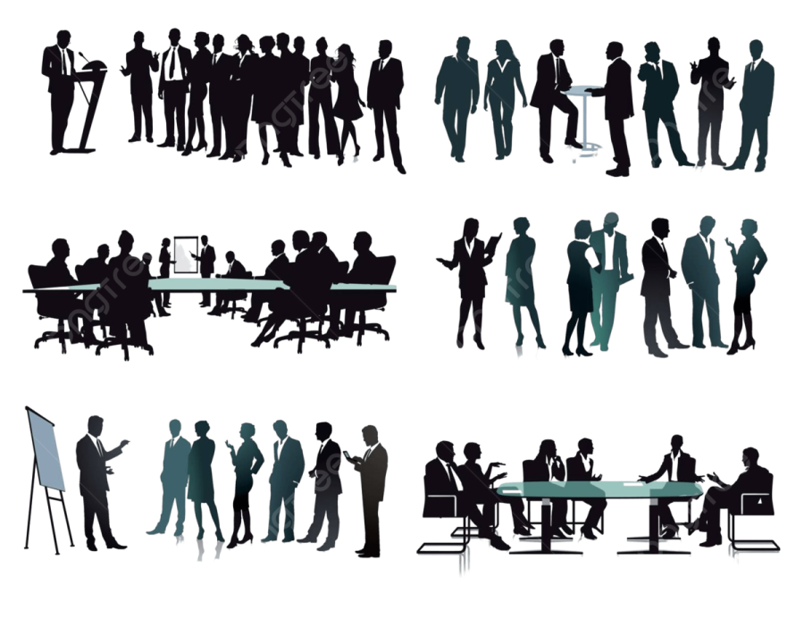 silhouettes of business people