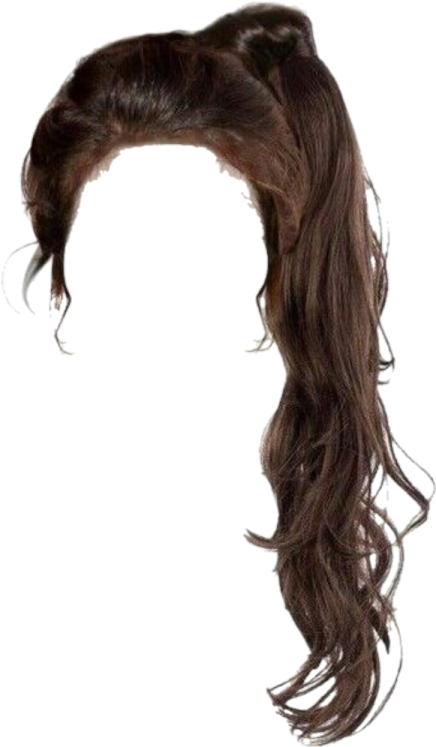 a woman with long brown hair in a ponytail