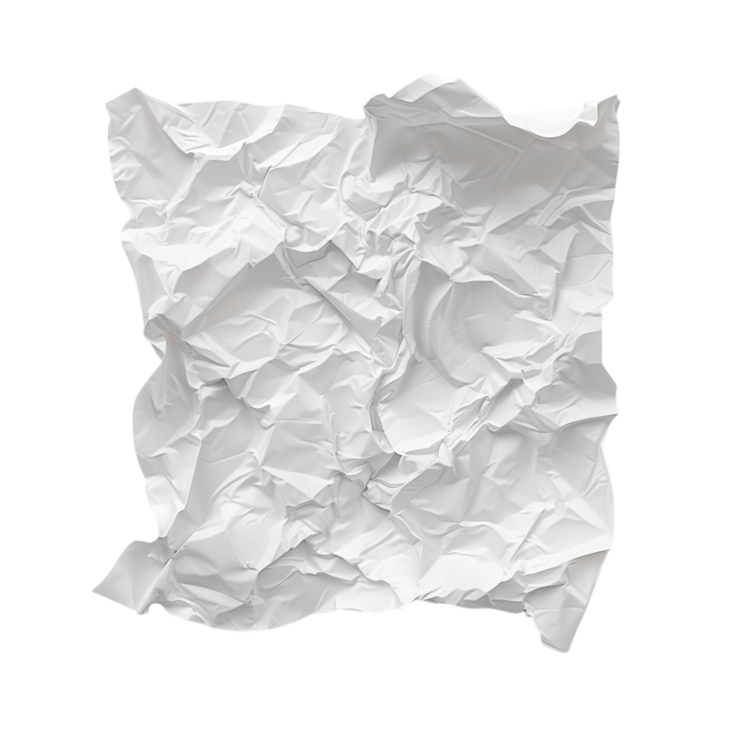 white crumpled paper on a white background