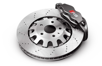 a brake disc and rotor on a white background