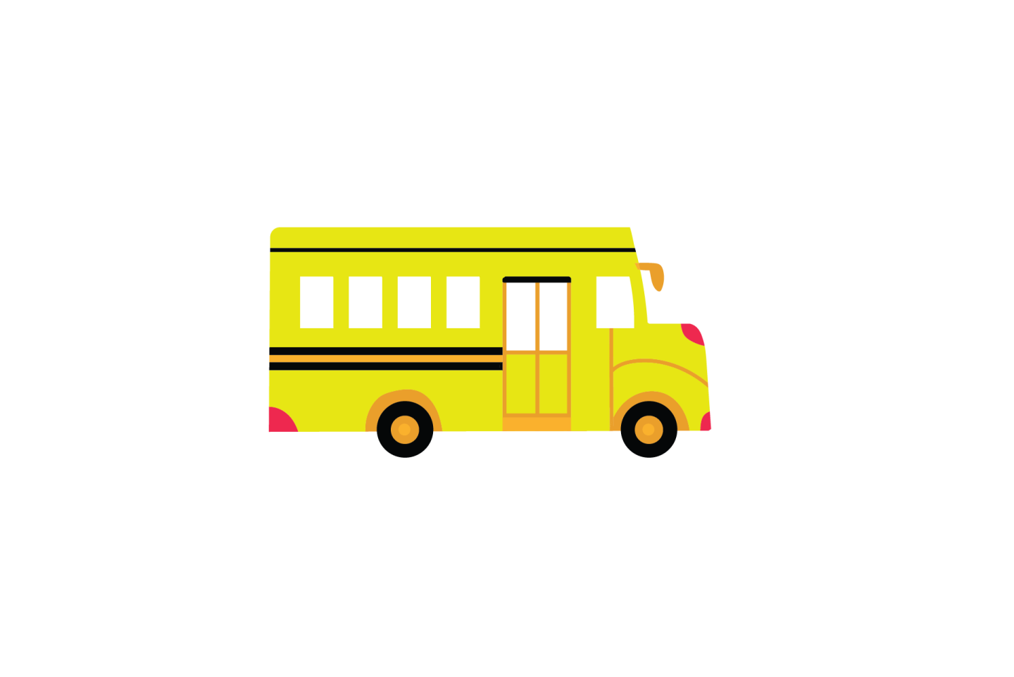 a yellow school bus on a white background