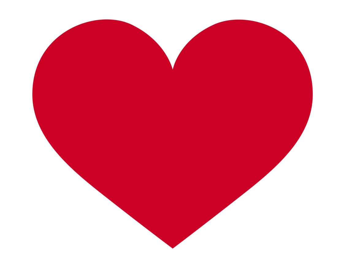 a red heart on a white background