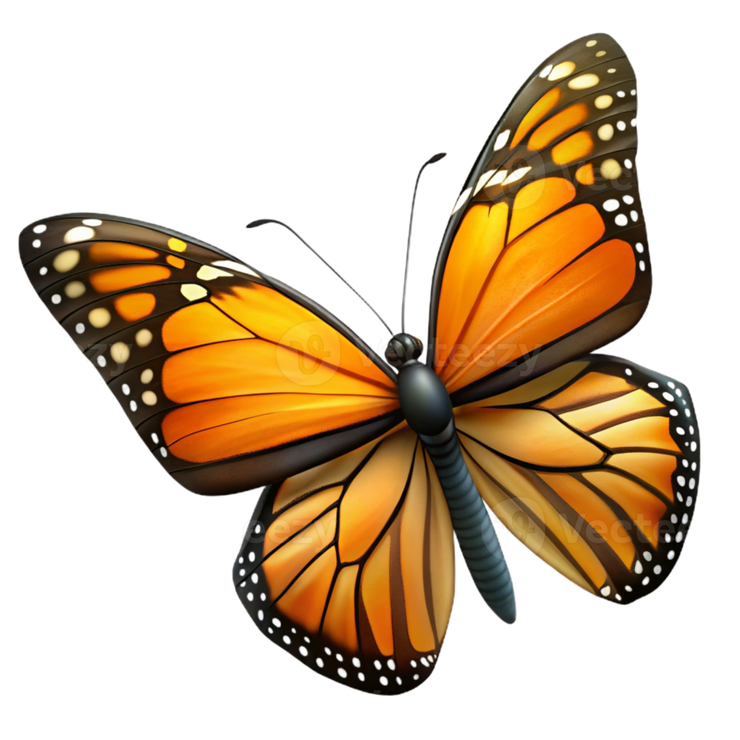 a monarch butterfly on white background