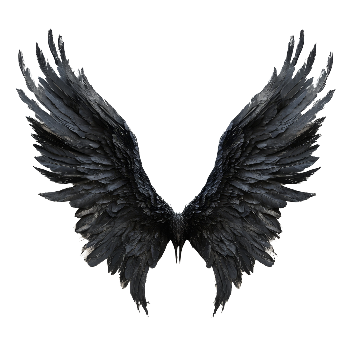 a pair of black wings on a white background