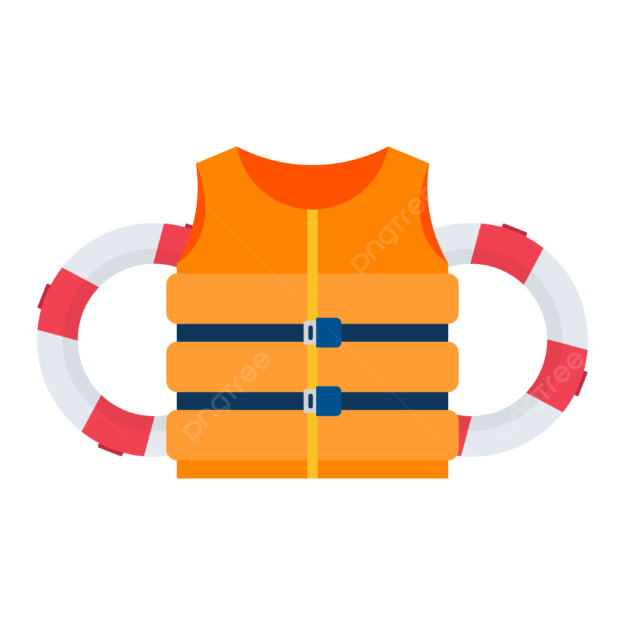an orange life vest with a life ring