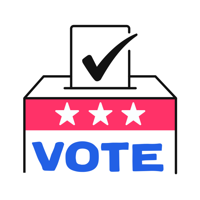 a voting box with the word vote written on it