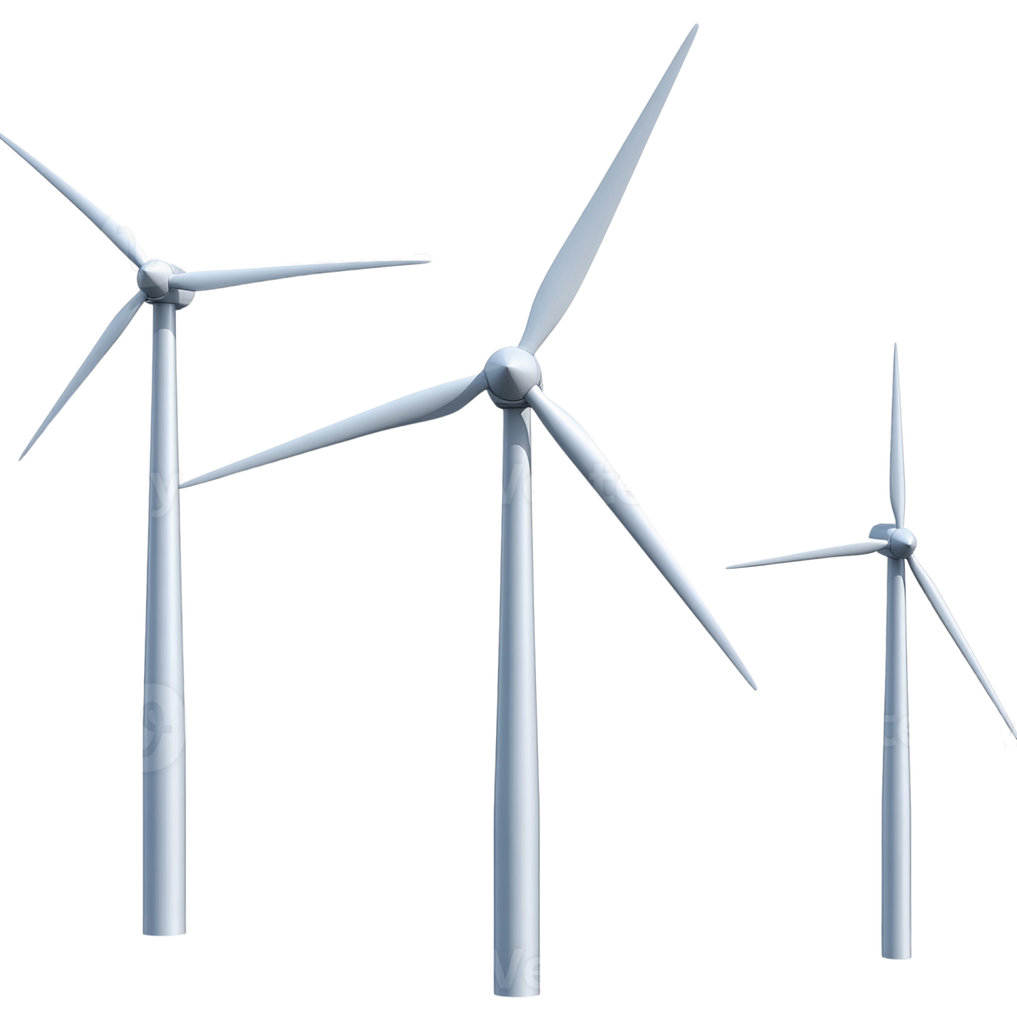 wind turbines on a white background