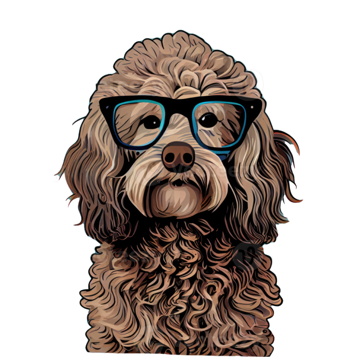 a dog with glasses