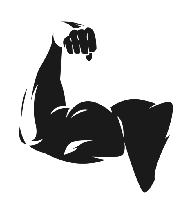 a black and white silhouette of a man's biceps
