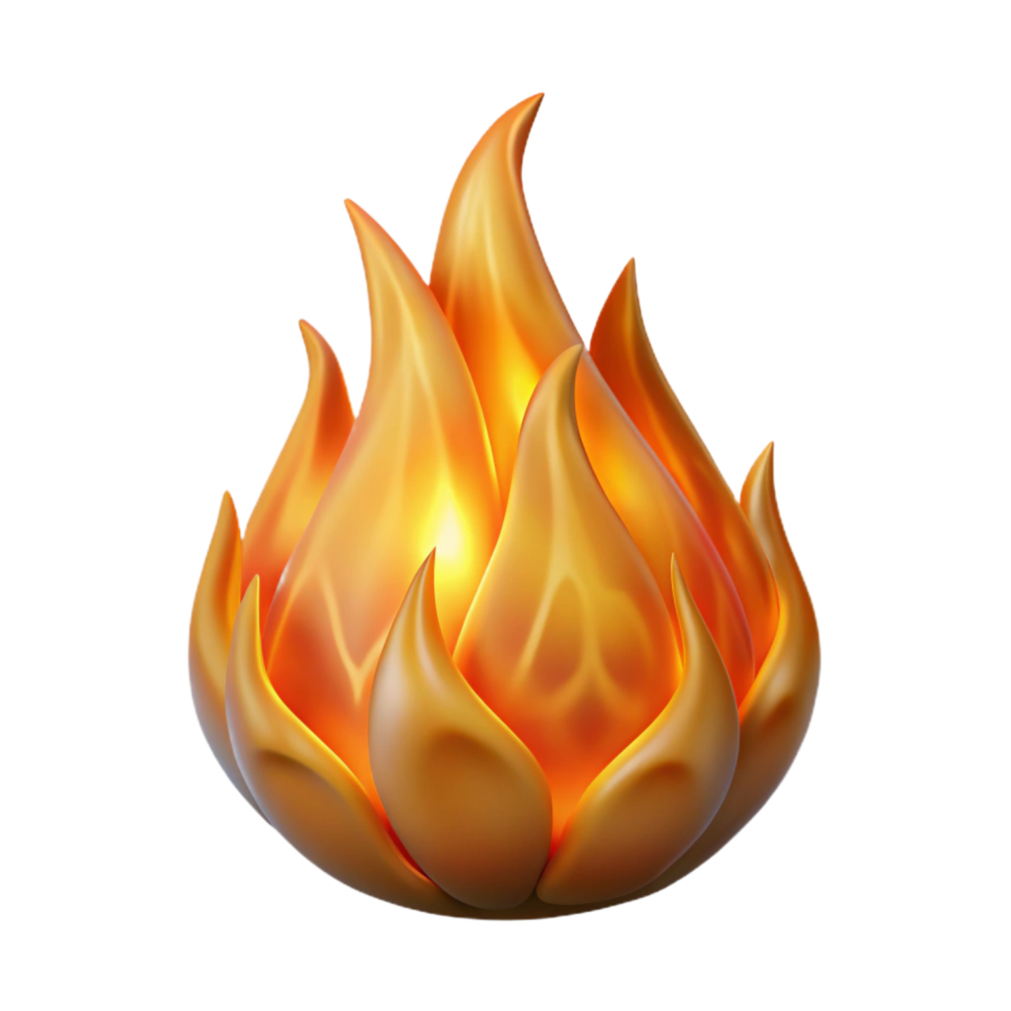 a fire flame on a white background