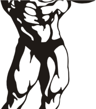 a black and white silhouette of a man lifting a barbell