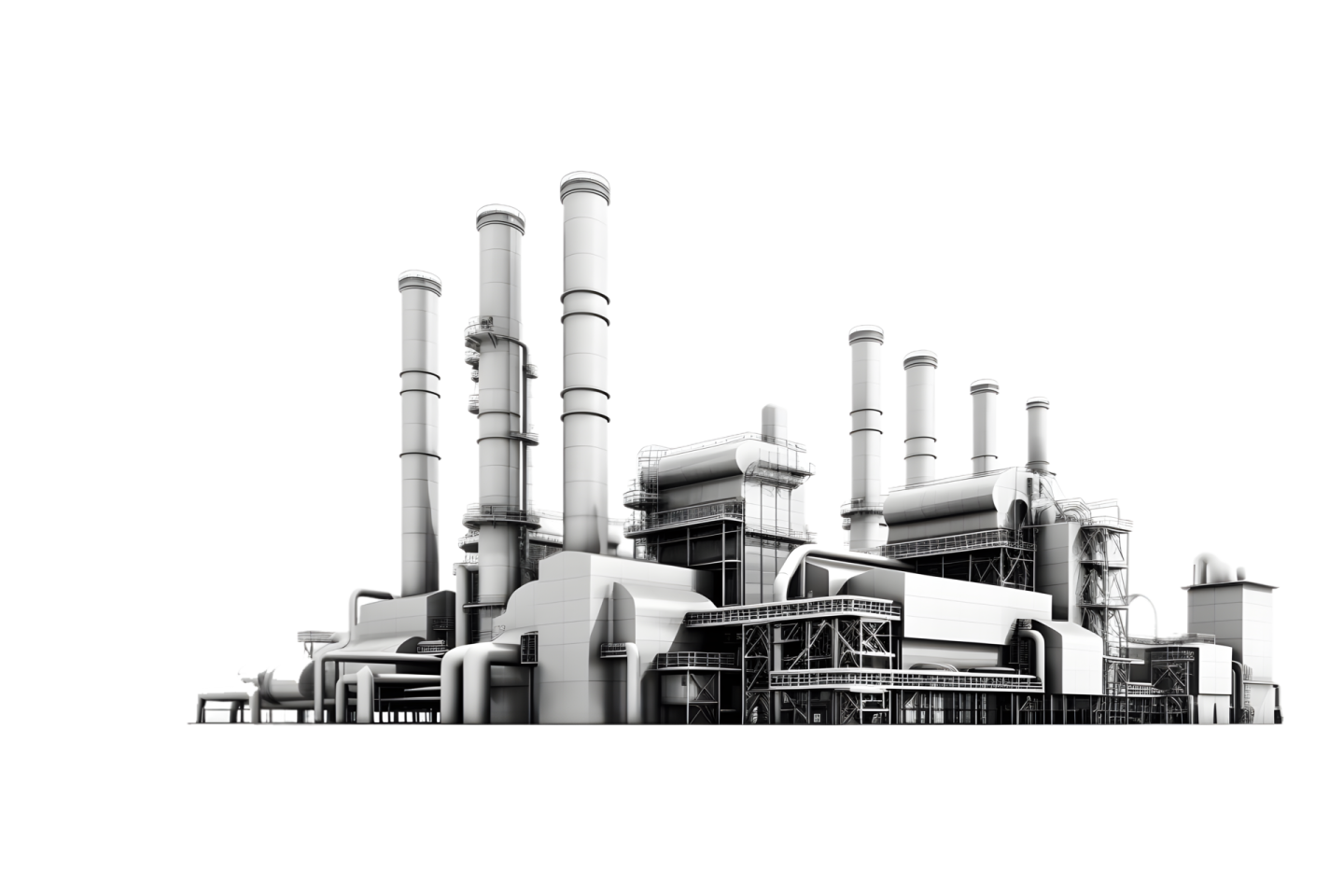 a black and white photo of a factory