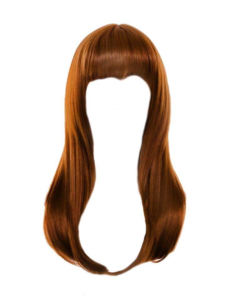 a woman's long brown hair with bangs