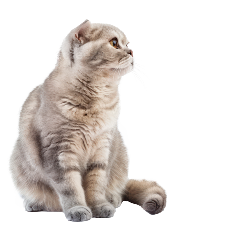 a kitten sitting on the floor looking up