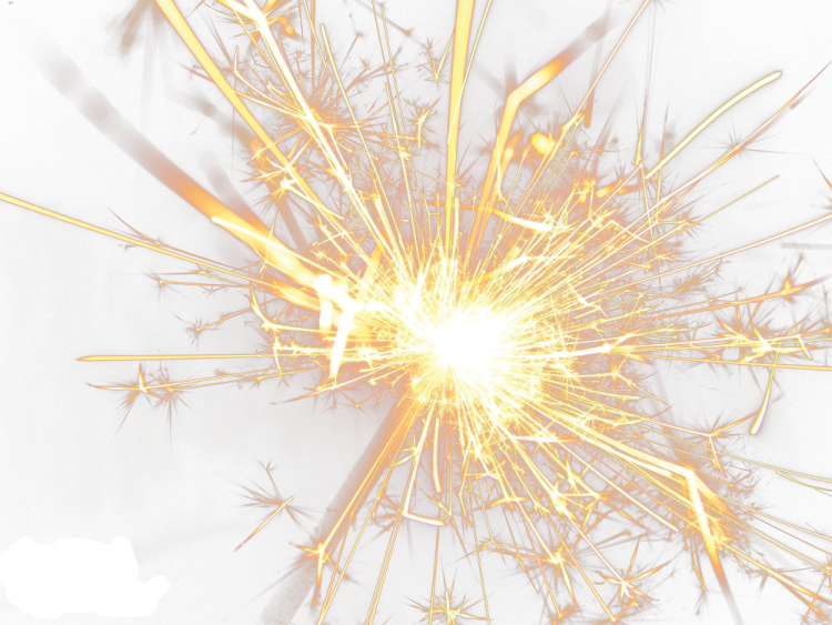 a close up of a bunch of yellow fireworks
