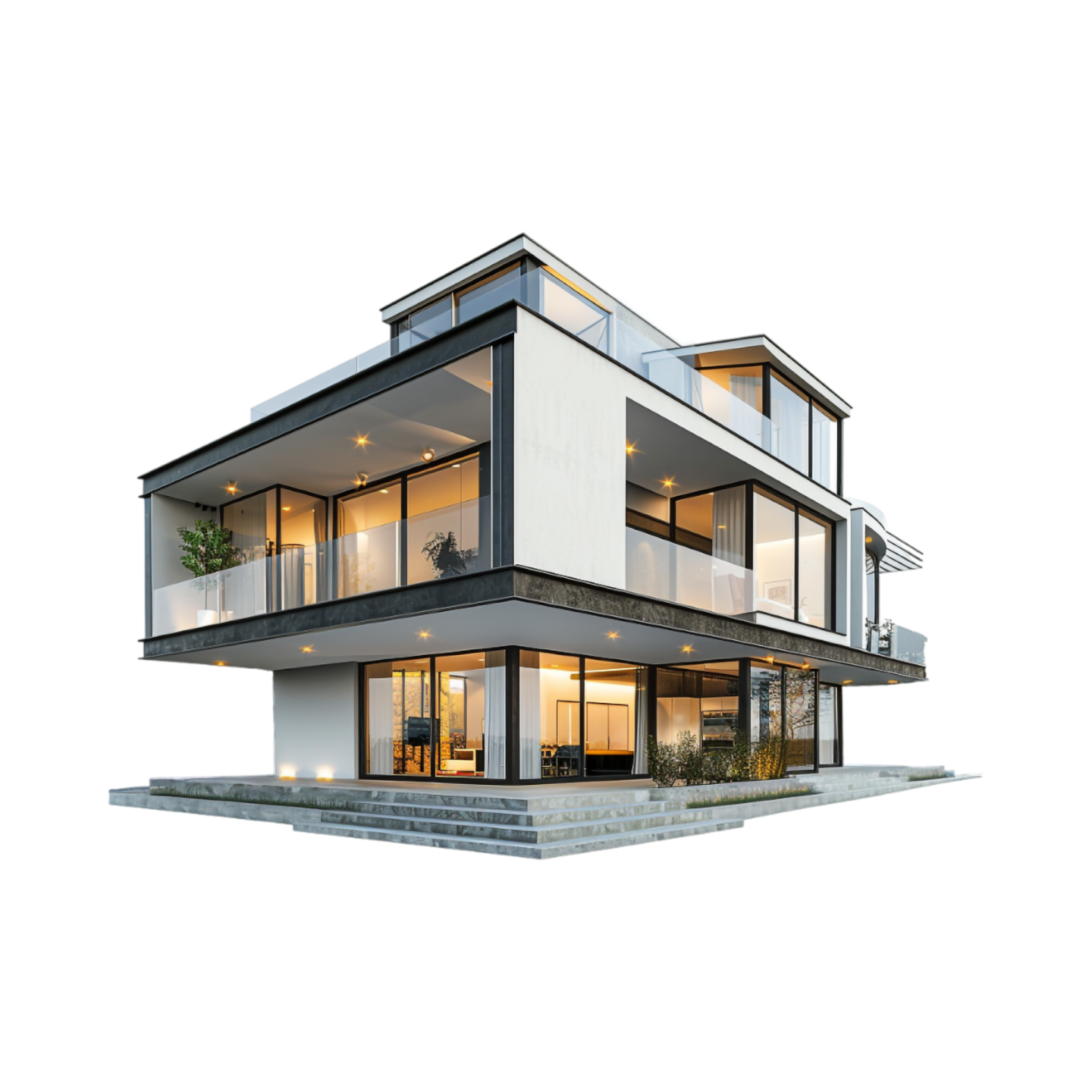 a 3d rendering of a modern house