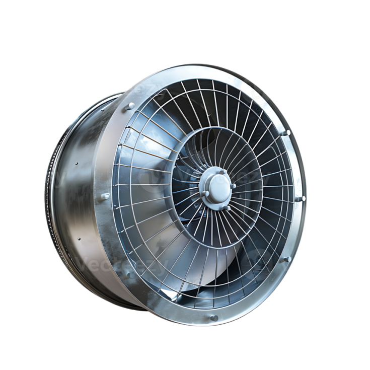 a metal fan on a white background