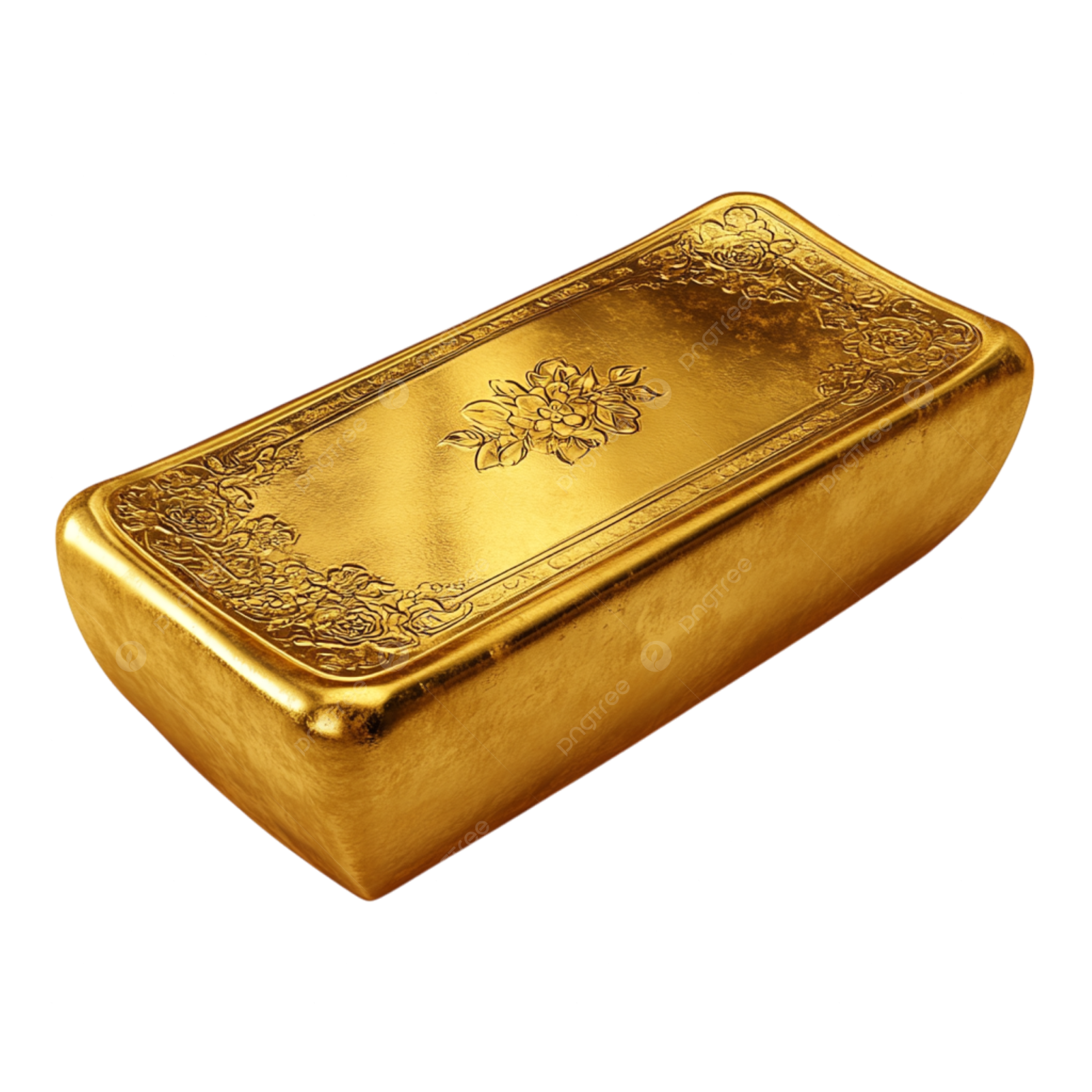 a gold bar on a white background